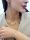 سرویس زنجیری نقره زنانه فلاور عیار925 مدل Sv1160