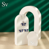 نیمست جواهری نقره پروانه عیار925 مدل Sv6059